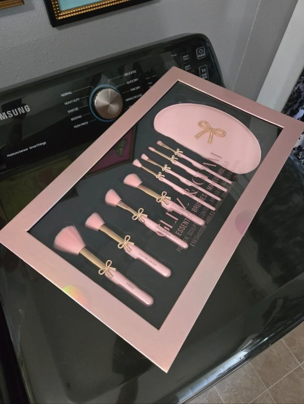 Pink Glitz & Glam 8 Pc Makeup Brush Set Rhinestone